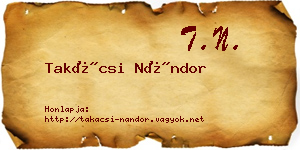 Takácsi Nándor névjegykártya